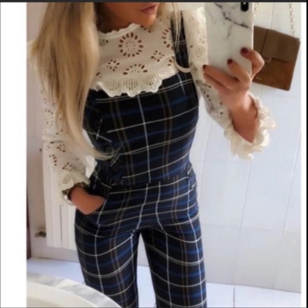 🎉HOST PICK🎉BLOGGER FAV ZARA PLAID CHECK JUMPSUIT - Picture 5 of 8